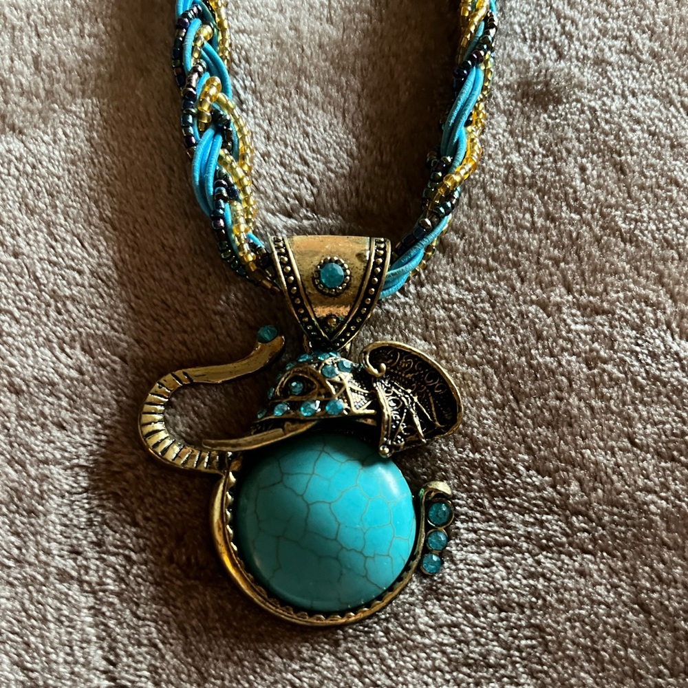 Beautiful necklace with elephant pendant